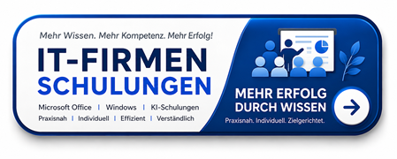 IT-Firmenschulungen für Unternehmen – Individuelle Microsoft Office-, Windows- und KI-Schulungen mit Blattner Training & Consulting. Praxisnah, effizient und verständlich.